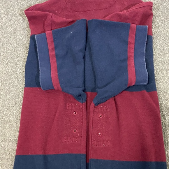 Vintage Polo Ralph Lauren Embroidered Striped Rugby Polo Shirt Size Large - Picture 7 of 9